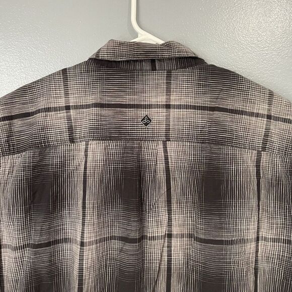 PrAna Shirt‎ Mens XL Gray Plaid Organic Cotton Blend Front Pocket Performance - Picture 9 of 11